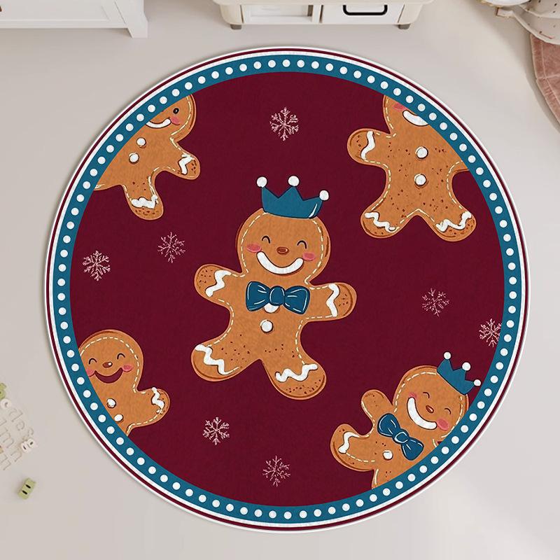 Christmas Round Carpet Atmosphere Washable Dirt Resistant Full Spread Sofa Coffee Table Blanket Christmas Tree Festive Decoration Mat