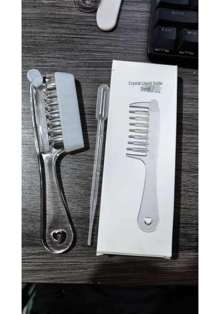 Scalp Care Liquid Applicator Comb - Transparent Liquid Guiding Artifact for Optimal Hair Treatment