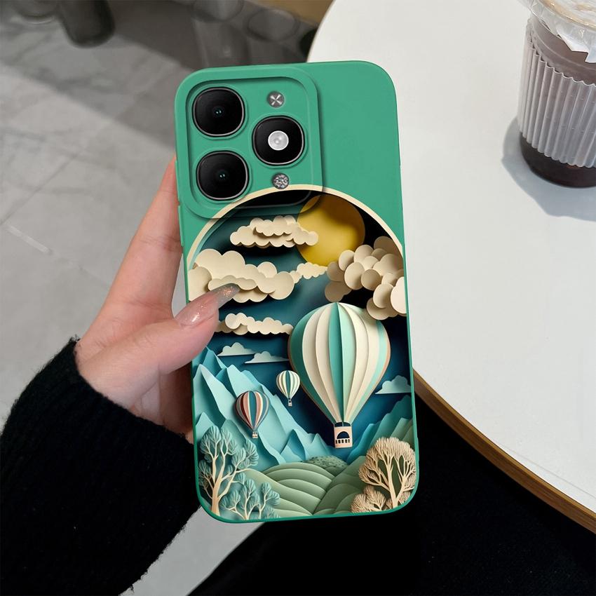 For itel A90 A50C A80 P60 S25 Ultra Power 70 Phone Cover Pretty Flower Pattern Smooth Liquid Silicone Screen Protector Shockproof Case For itel Casing