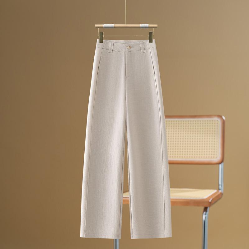 Fashionable High-waisted Slimming Curved Knife Pants for Women, Summer Thin 1116 New Loose Wide-leg Drape Sickle Casual Pants