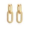Double Loop Design Drop Earrings Gold Color Jewelry Luxury Round Hoop Earrings  Women