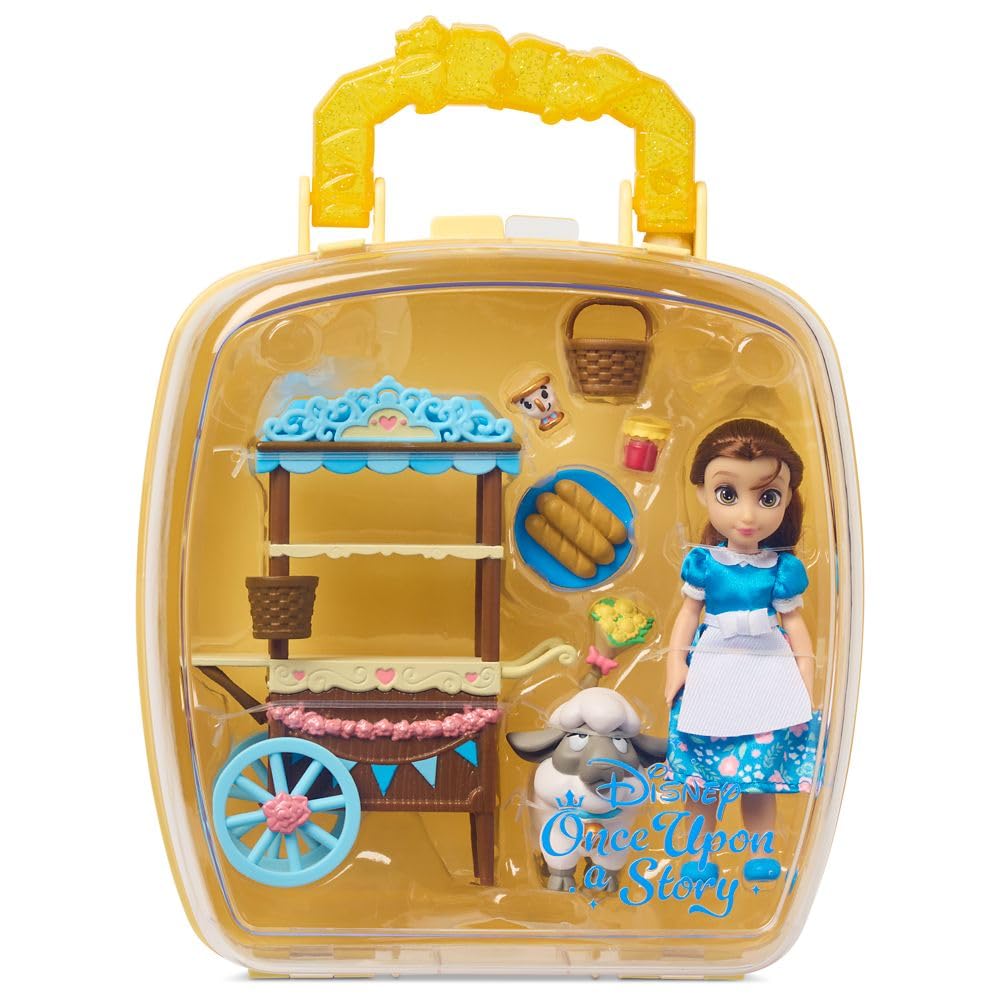 Playset con Bambola Ufficiale Disney Store Principessa Belle La Bella e la Bestia da 5 pollici, Giocattolo per Bambine, Regalo di Compleanno per Bambina di 4 Anni.