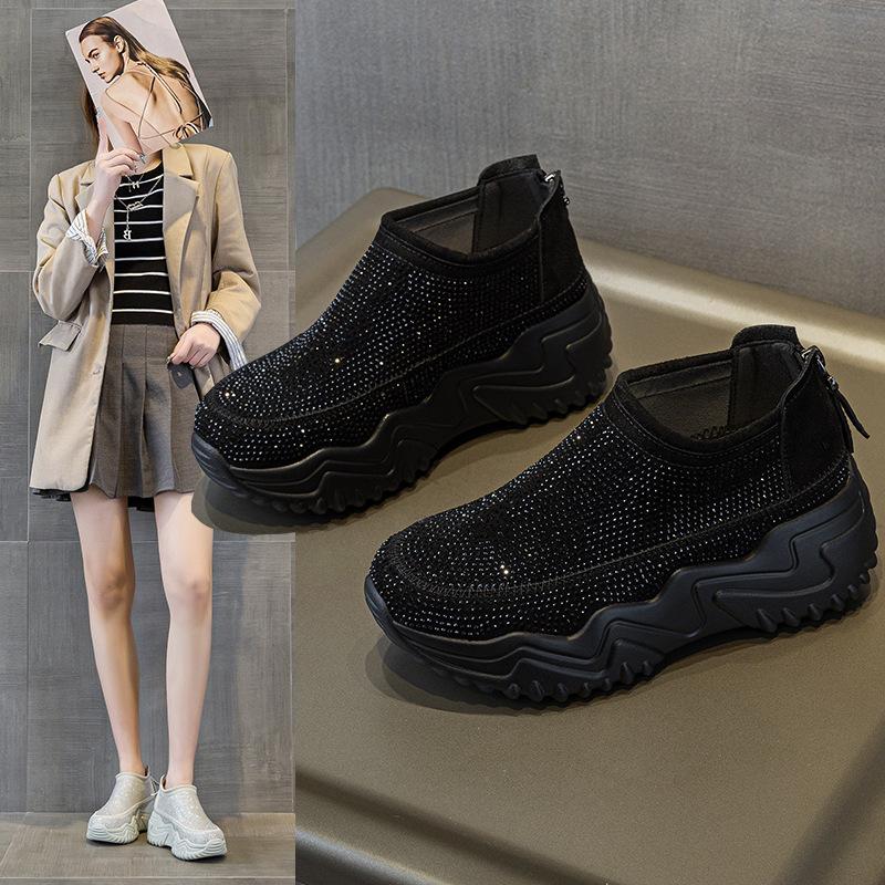 2025 Summer New Outer Wear Popular Thick-soled Small Bag Head Sandals Women's Height Increase Hollow Hole Sports White Shoes