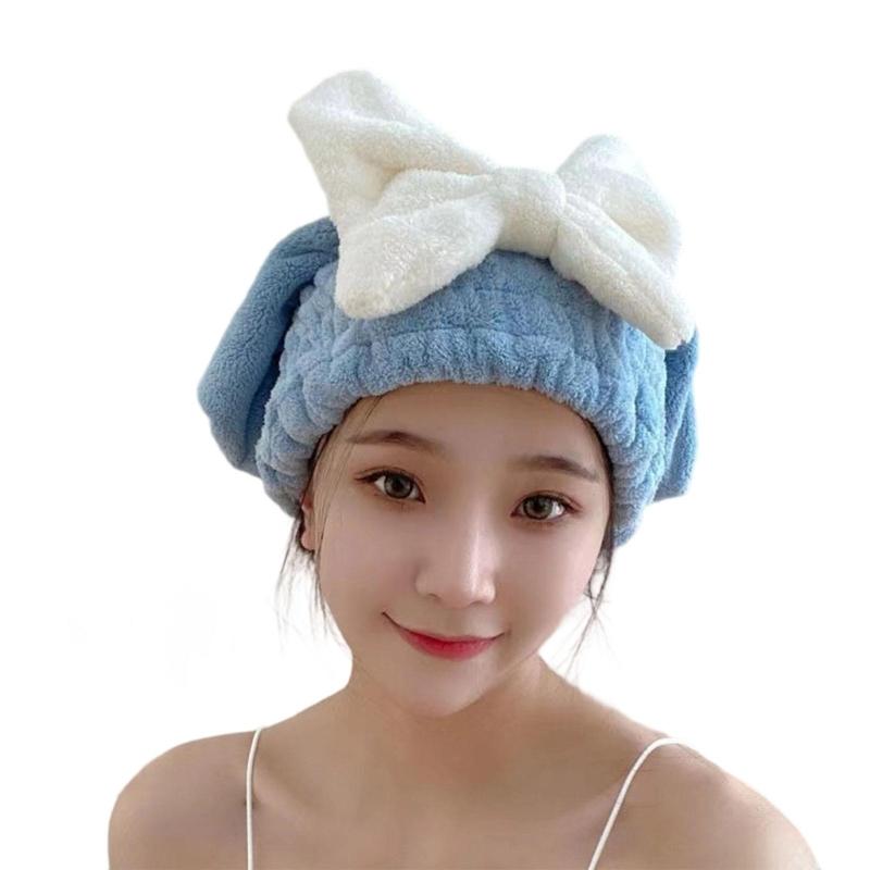 Absorbent Microfiber Hair Towel For Women Quick Drying Soft Bath Turban Elastic Design