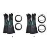 Sandstrahlmaschine Handschuhe Baumwollfutter und Partikelgriff Lange Handschuhe mit Handschuhhalter Set für Sicherheit und Langlebigkeit