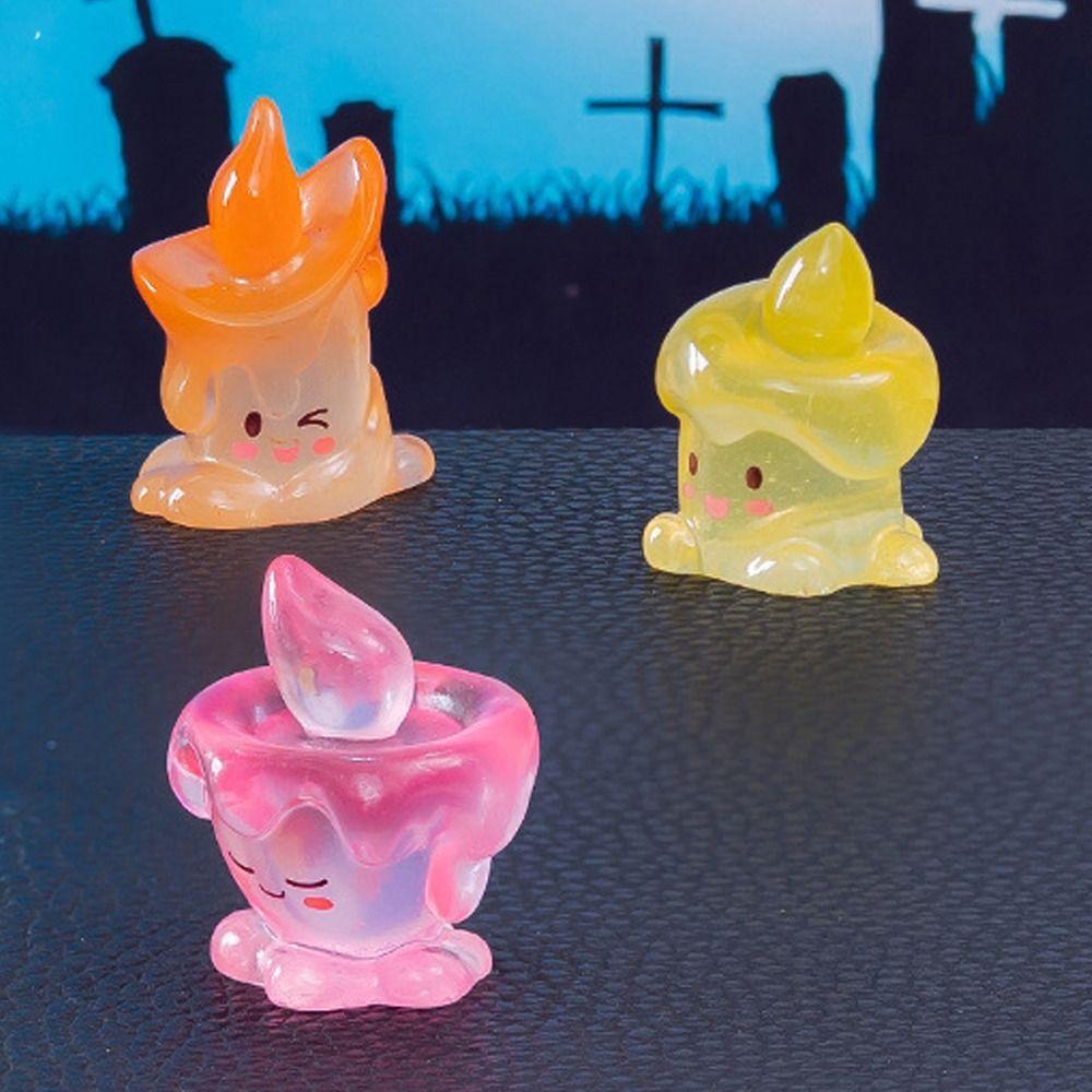 Creative Colored Halloween Candle Figurine Mini Resin Mini Candle Ornament DIY Decorations Funny Candle Statue Ghost Festival