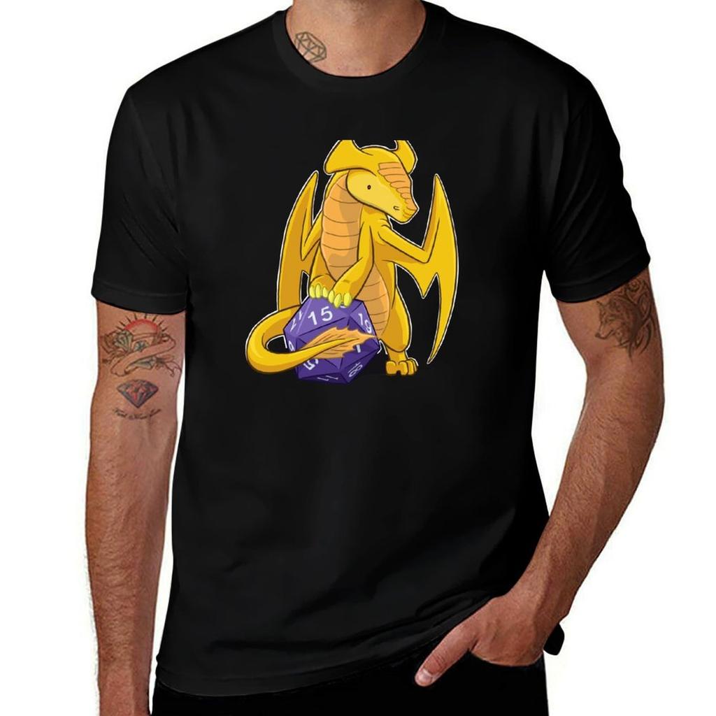 D20 Gold Dragon TShirt t shirt Unisex 100 cotton luxury brand Unisex tshirt TShirt