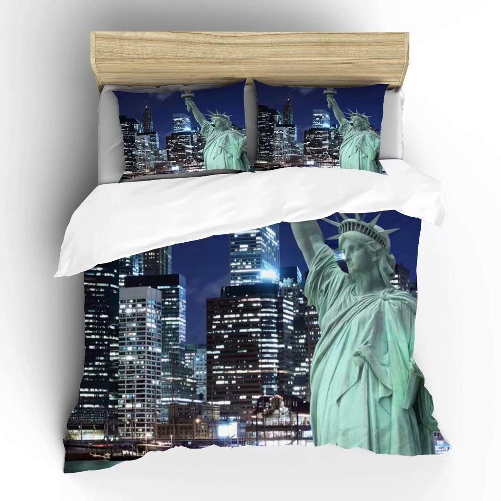 Statue Of Liberty Duvet Cover Set For Teens Adults Lightweight Down Quilt Covers Room Decor 2 Pillowcases 1 Duvet Cover No Quilt