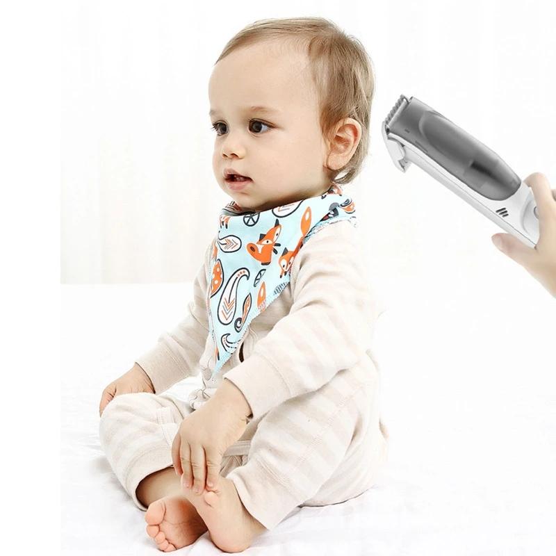 Elektrischer Haarschneider für Babys, stumm, Kleinkind-Haarschneider mit Aufbewahrungsbox für Schnittgut, wiederaufladbares USB-Haarschneidewerkzeug
