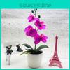 Four Simulated Flower Phalaenopsis Artificial Green Plant Potted Decor Indoor