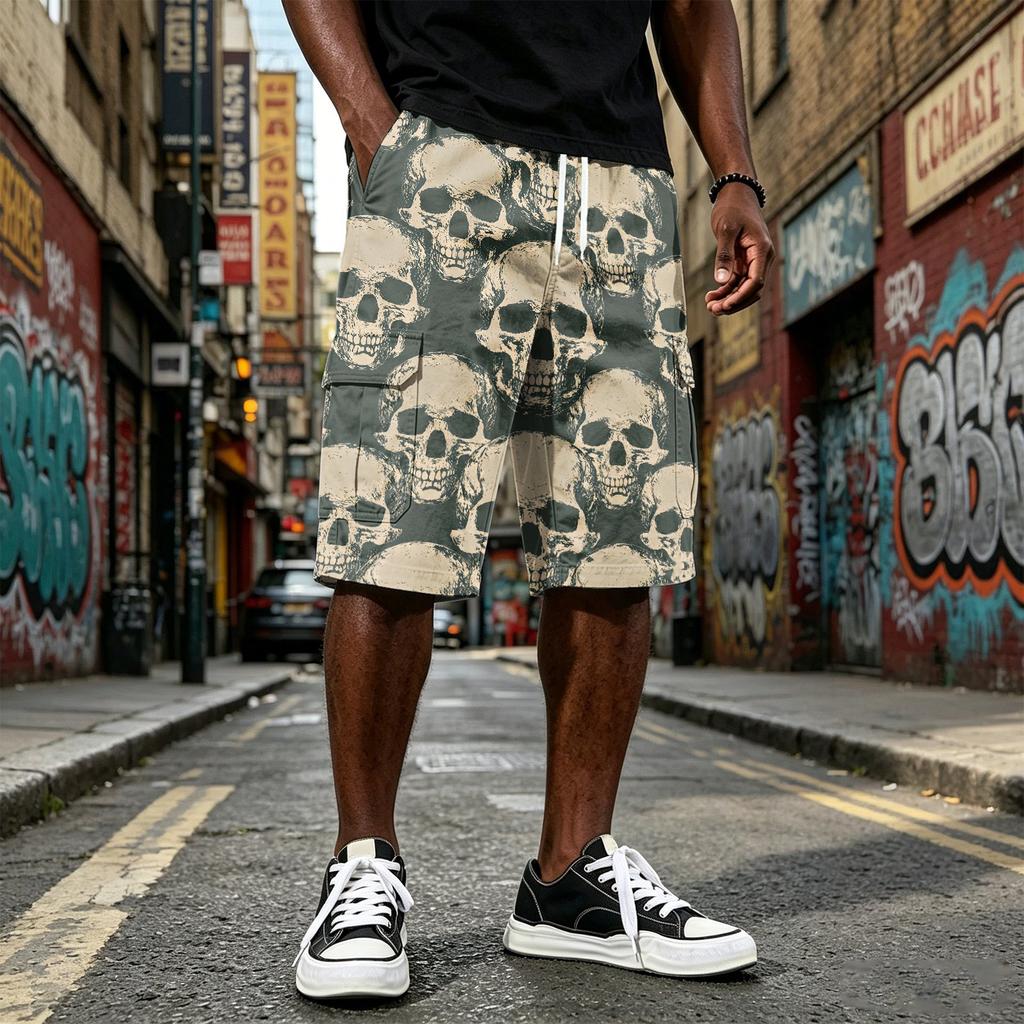 Men's Casual Drawstring Shorts with 5-Inch Inseam and Multi-Pockets