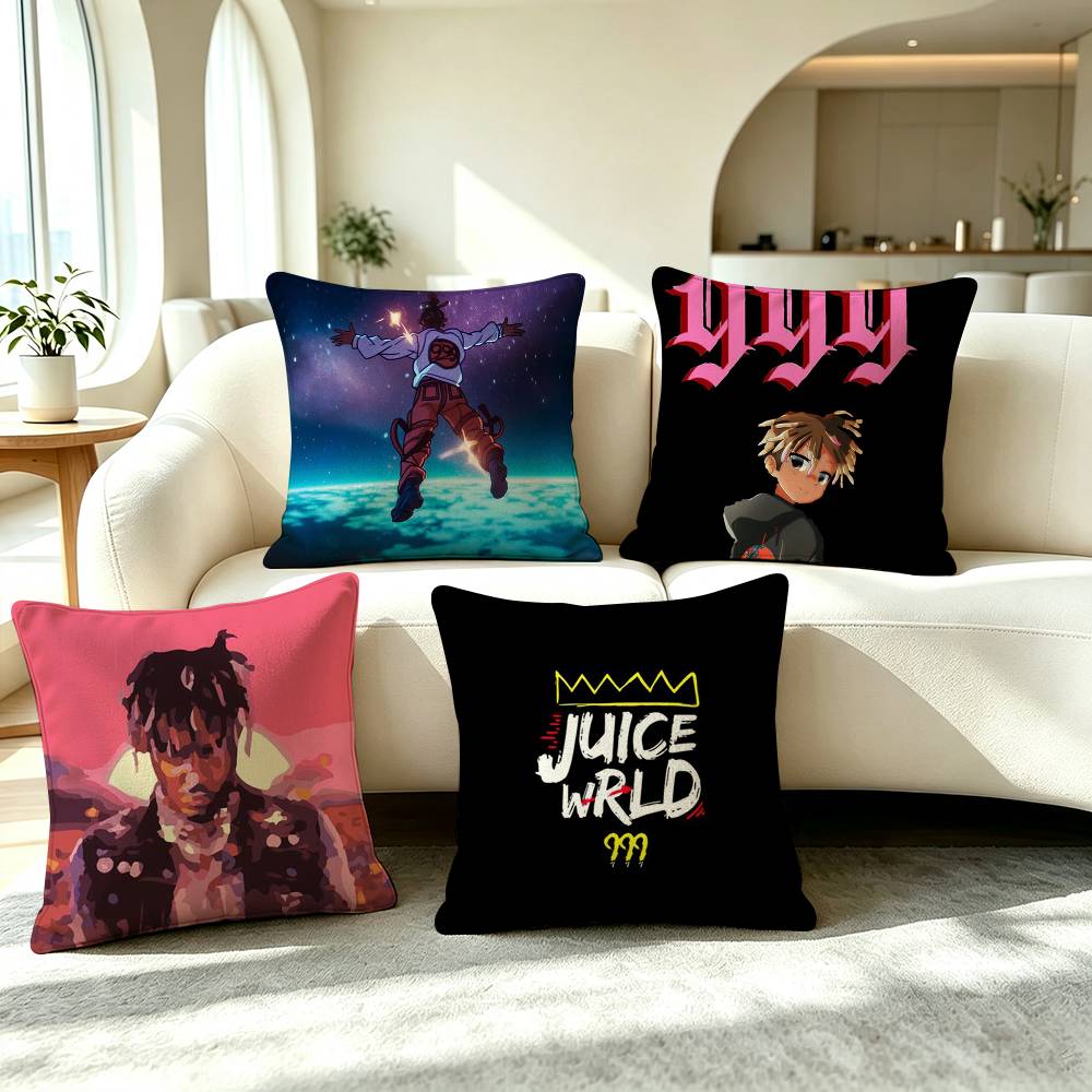 J-Juice WRLD 999 Emo Rap Pillow Case Square Double-Sided Sofa Cushion Cover Bedroom Bedside Pillow