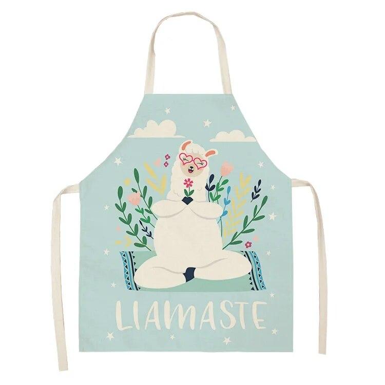 

Симпатичный фартук из хлопка и льна серии «Альпака», кухонный фартук, нагрудник для домашней кухни и выпечки, инструмент для очистки и защиты от обрастания 47x38cm