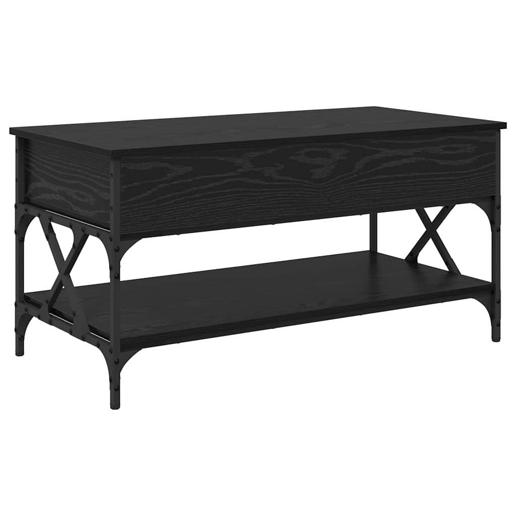 Coffee Table Black Oak Effect 100 X 50 X 50 Cm Engineered Wood