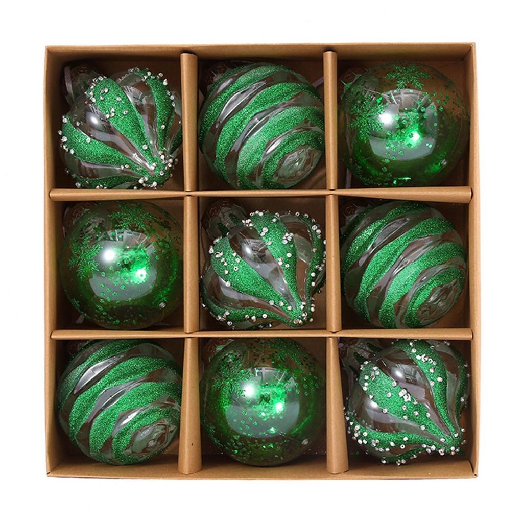 9PCS 8cm Christmas Ball Ornaments Tree Decorations for Holiday Wedding Party