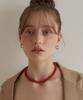 Tatiana (Silver 925) Red Jade Candy Ball Necklace Nz2143