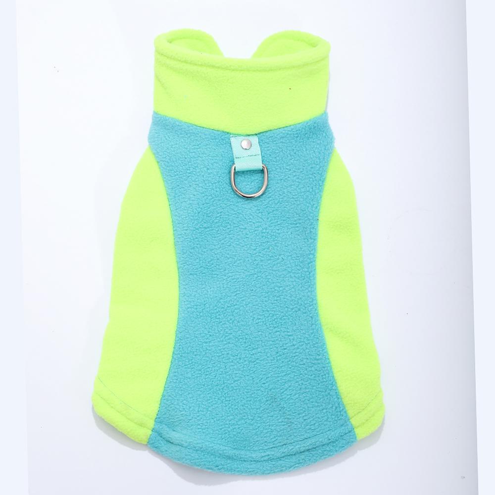 Fleece Dog Jacket D-ring Soft Cozy Warm Overalls Open Collar Splicing Cat Coat Sleeveless Puppy Clothes For Dog Cat