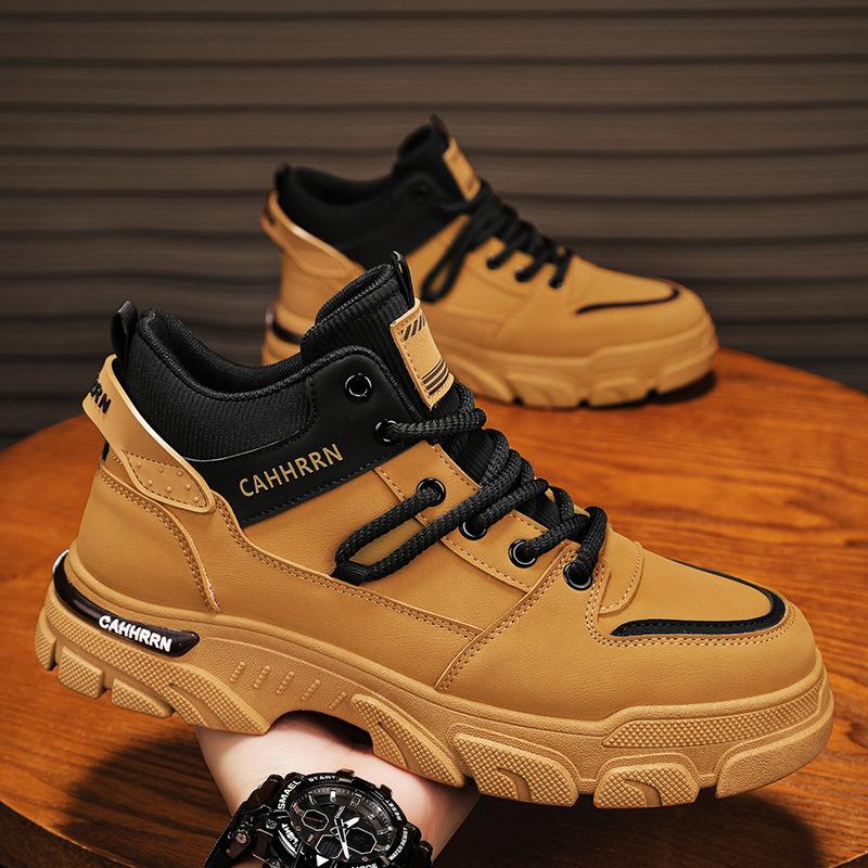 Men's Shoes Autumn 2024 New Men's Martin Boots Trendy Versatile Tooling Shoes Non-slip and Wear-resistant Platform Sports Board Shoes