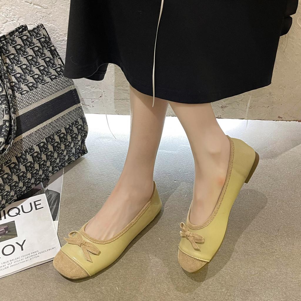 Girly Bow Mary Jane Shoes Women's Autumn Fashion Ballet Shoes Wear Light-mouth Single Shoes