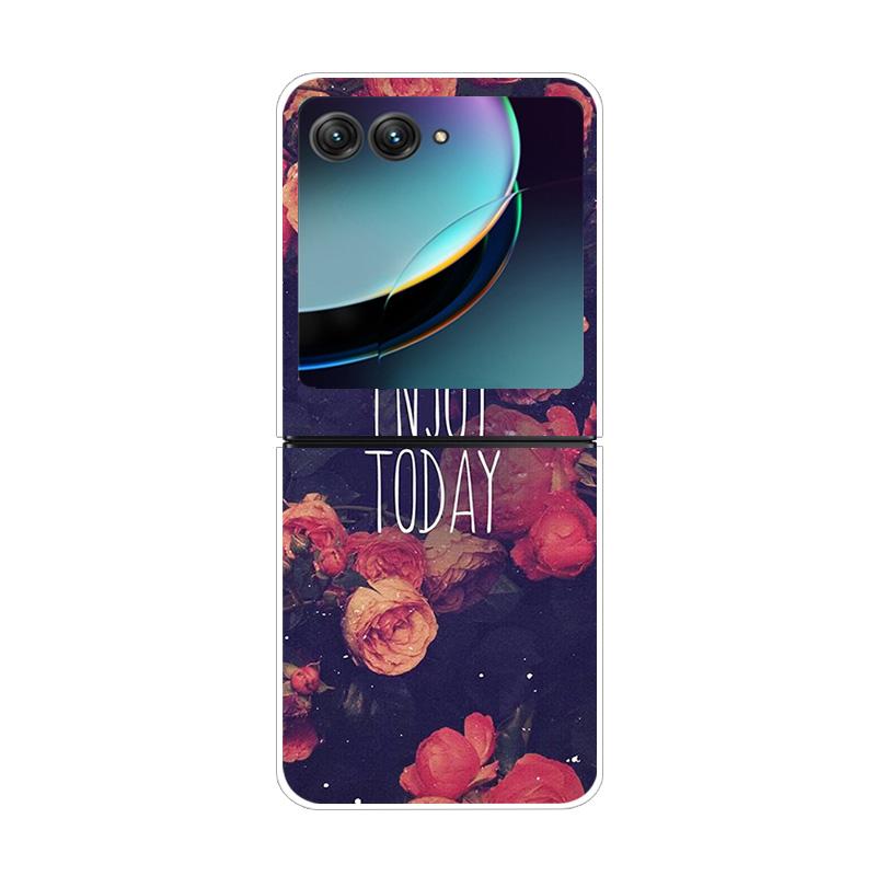 For Moto Razr40 Ultra 5G Case Plastic Wolf Lion Marble PC Hard Back Covers for Motorola Razr 40 Ultra Razr+ Razr4 2023 Capa