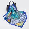 Luxury Satin Square Scarf For Women Muslim Hijab Elegant Flower Silk Neckerchief Shawl Wraps Headband Bag Handle Bandana Turban