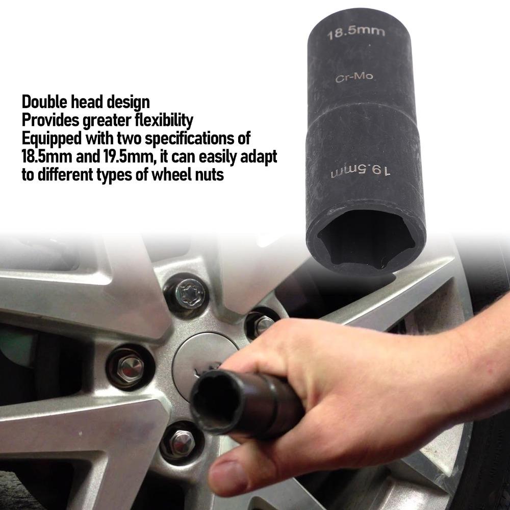 CR-MO Lug Nut Flip Socket Lug Nut Removal Tool  Roadside Emergency Tire Breakdown Repair Service