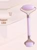 Heart-Shaped Rose Quartz Facial Roller & Gua Sha Massager for Skin Lifting and Muscle Relaxation.