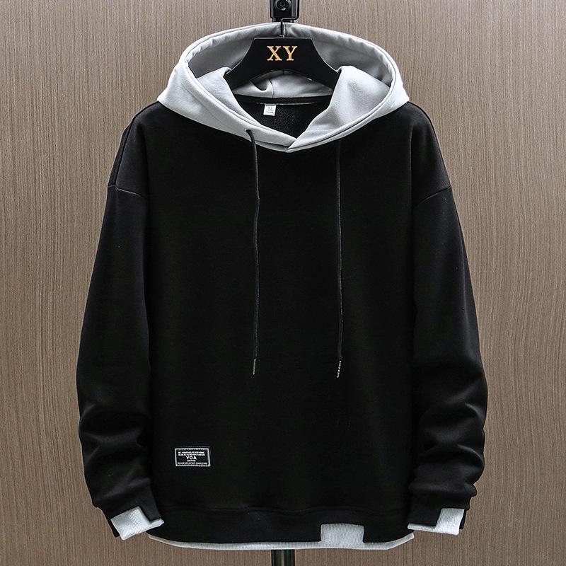 

2024 Men s Korean-Style Hooded Sweatshirt: Loose Casual Two-Piece Streetwear Jacket. L чорний