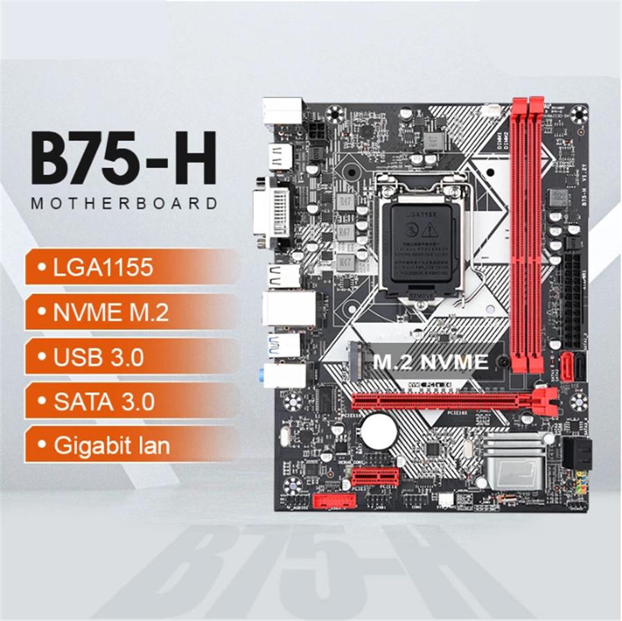 B75-H Gaming PC Motherboard LGA 1155 Support DDR3 RAM NVME USB3.0 SATA3 Placa Ma