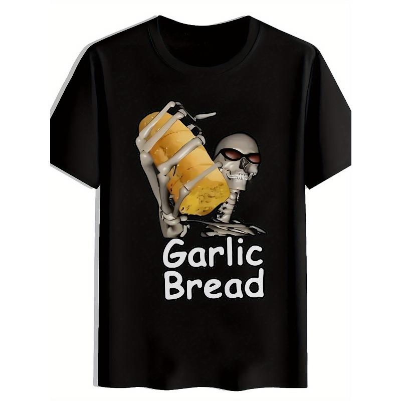 

European Size Men s Black Graphic Tee - Funny Skeleton Design, Casual Round Neck Short Sleeve T-Shirt, Lightweight Polyester, Summer Essential S чорний