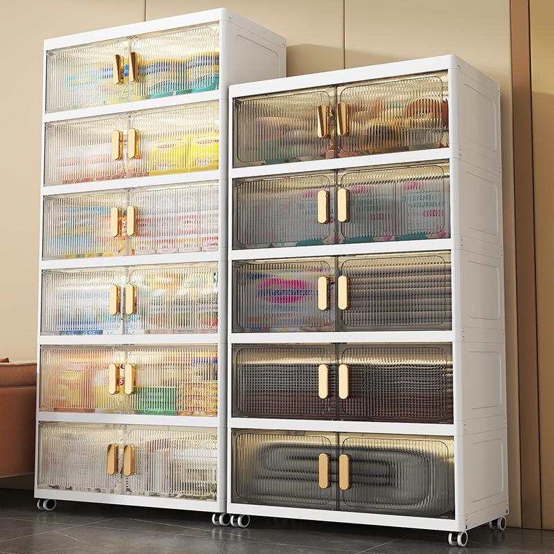Transparenter Doppeltür-Aufbewahrungsschrank für Schuhe, Schlafzimmer, Wohnzimmer und Snacks