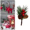 10 Stück Hängende Ornamente Weihnachtsdekoration Simulation Äste DIY Weihnachts-Kranz Künstliche Kiefernzapfen-Stecker Feiertagsdekoration Bastelbedarf