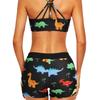 2025 Stylish European & American Women's Printed Bikini Three-Piece Set with Hollow Out, Backless Design & Belly Coverage