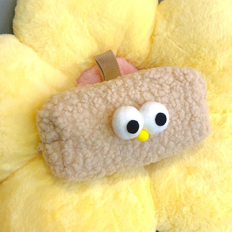 Portable Zipper Pencil for Case Multifunctional Cute Pen Pouch Fuzzy Plush Storage Bag for Travel Stationerys Small Craf