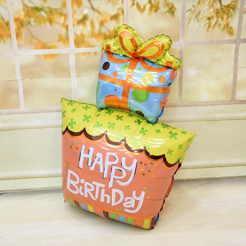 Cake Aluminum Film Balloon Wedding Ceremony Ornaments Birthday Party Scene Gift Box Aluminum Foil Photo Props
