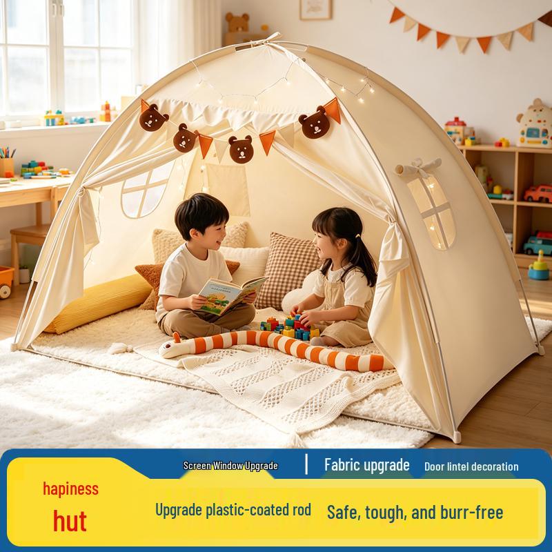 Children's Indoor Cotton Tent: Breathable Secret Base Cabin for Sleeping (Kids/Boys/Adults)