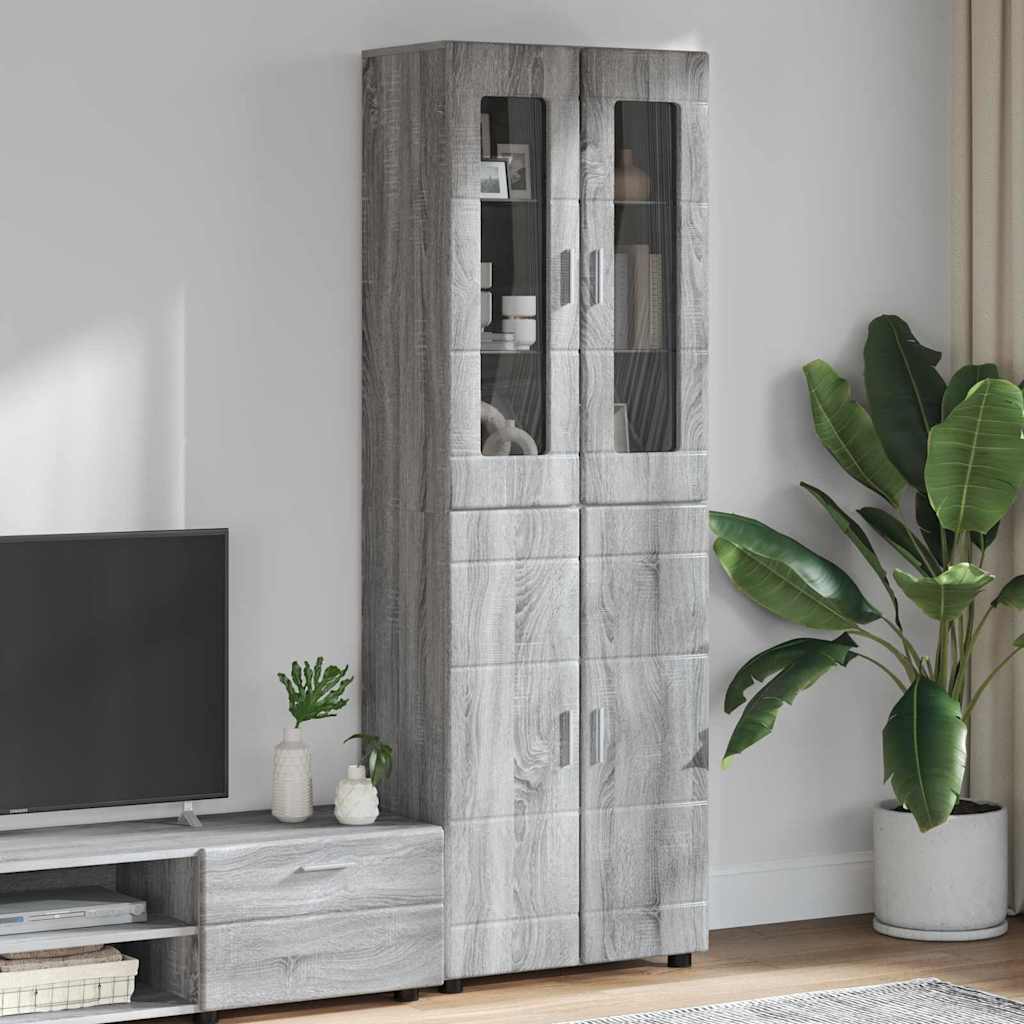 Highboard FLORIN Grey Sonoma 60 x 35 x 182 cm Particleboard