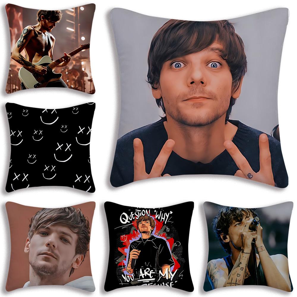 L-Louis Hot Singer T-Tomlinsons Pillow Covers Cartoon Sofa Decorative Home Double-Sided Printing Short Plush Cute Cushion Cover