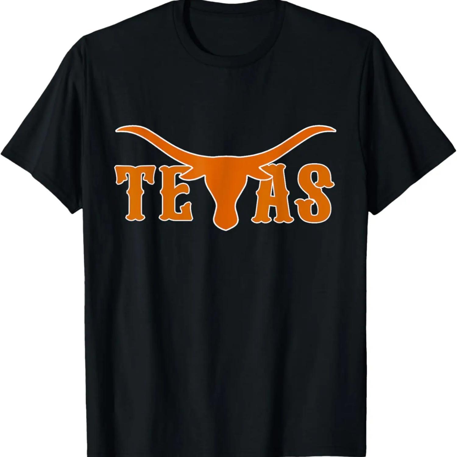 Texas USA Longhorn Austin Pride Bull American T-Shirt,100% cotton S