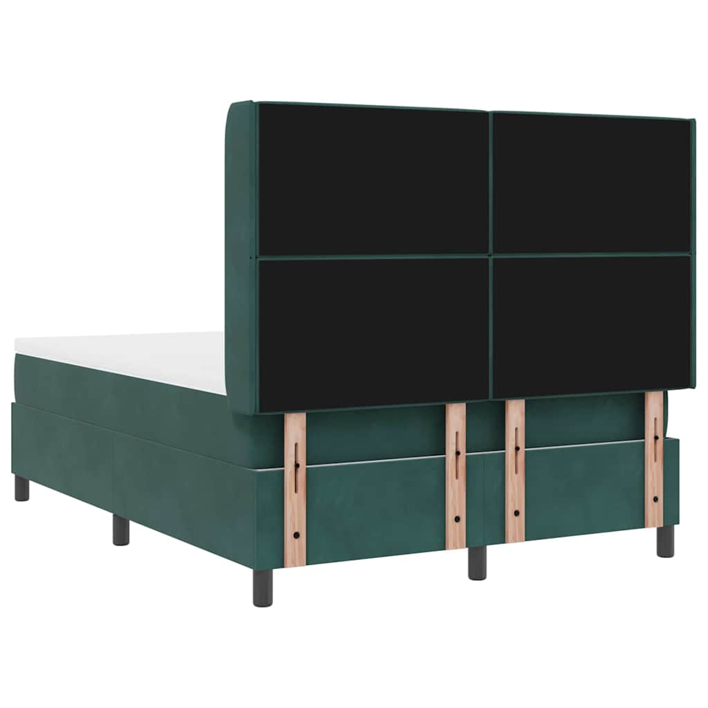 Box Spring Bed with Mattress Dark Green 160 x 200 cm Velvet