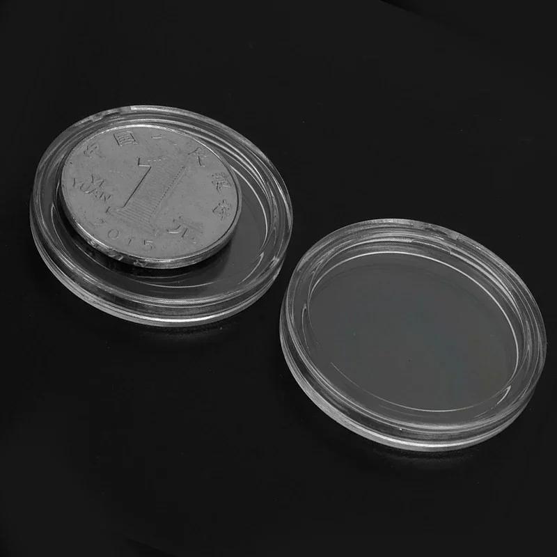 100Pcs 21/22/23/24/26/33 Mm Clear Round Coin Capsules Money /Pence Storage Capsule Coin Holder Home Garden Supplies
