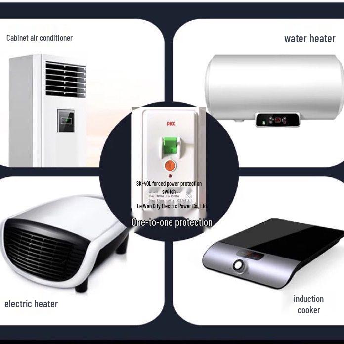 2P/3P 32A/40A Home Leakage Protection Switch for Cabinet AC & Water Heater