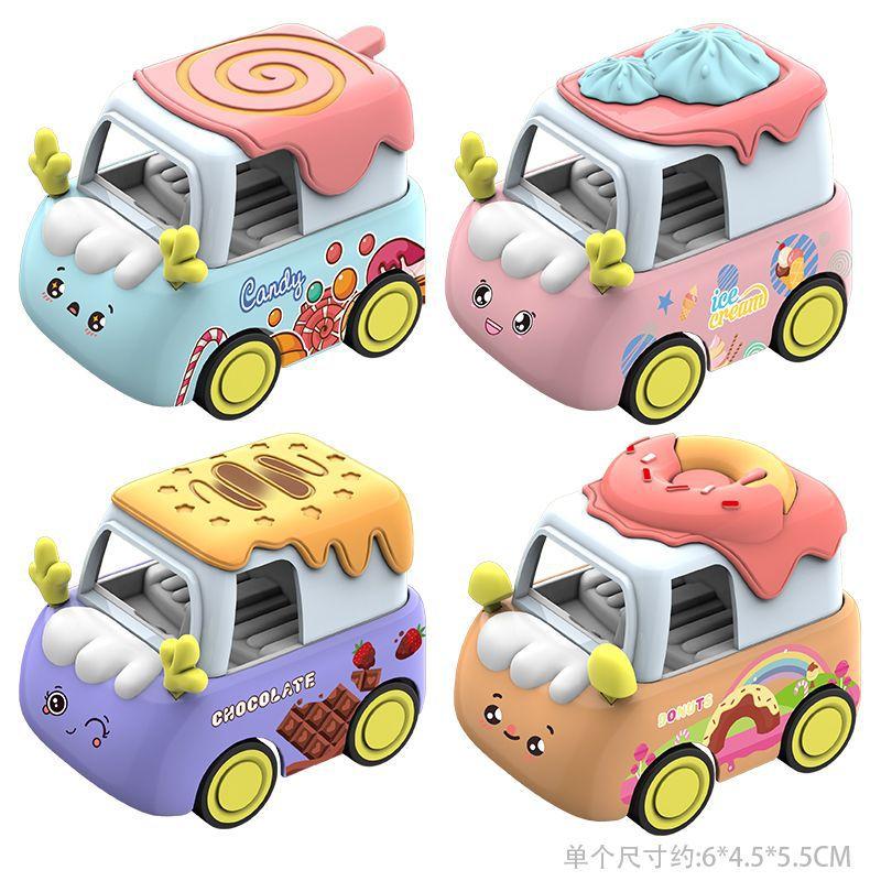 1Pcs Kawaii Childrens Fast Food Dessert Alloy Cars Cartoon Food Metal Car Toy Cake Kids For 2 To 4 Years Old Boys Birthday Gifts
