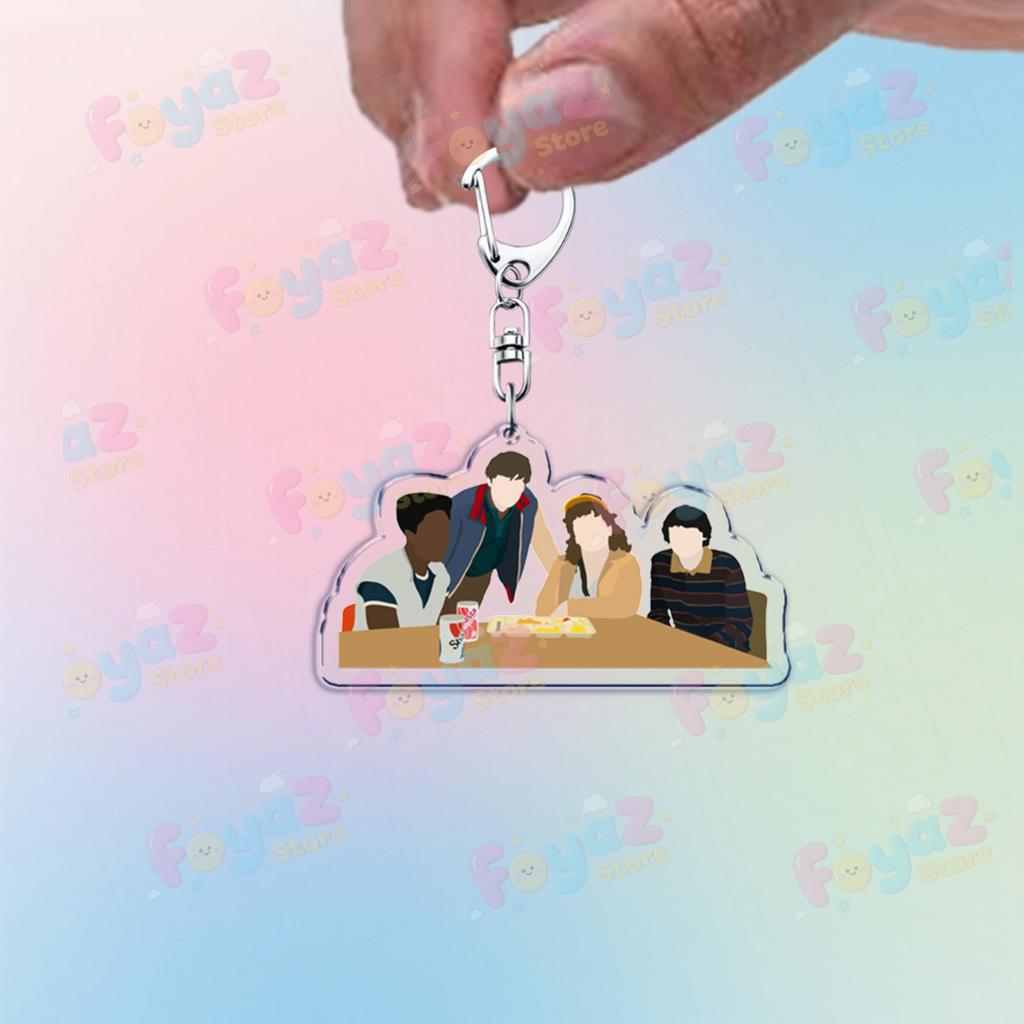 Tv Show Will Byers Keychain for Accessorie Bag Eleven Joyce Byers Art Hellfire Charm Keyrings Jewelry Friends Club Gifts