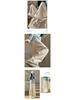 Women's Plus Size Herringbone Fleece-Lined Wide-Leg Pants, M-6XL, Autumn/Winter, High-Waisted, Thick, Casual, Straight
