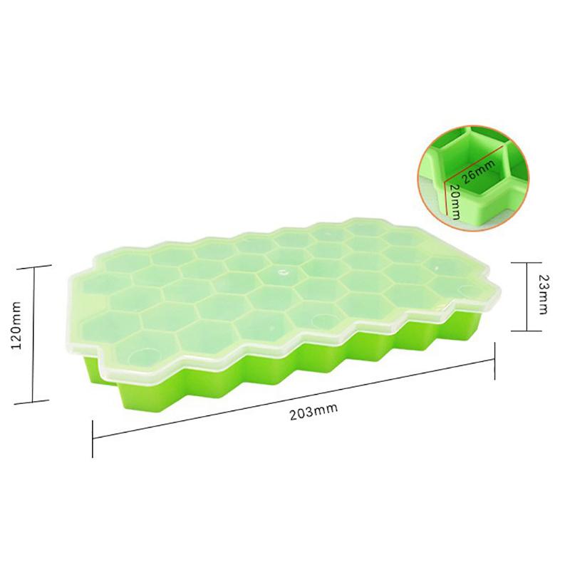 37 Cavity Silicone Ice Cube Mold with Lids Large-capacity Ice Trays Food Grade Ice Maker Reusable Kitchen Gadgets