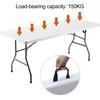 Portable Camping Folding Table with Handle Lightweight Heavy Duty Metal Frame HDPE Top Fold-in-Half Desk Outdoor Hiking Backpacking BBQ Collapsible
