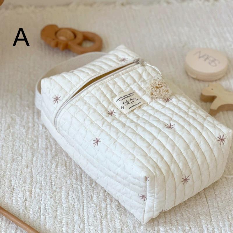 

1Pc Stroller Nappy Bag Quilted Baby Diaper Caddy Organizer Embroidered Mommy Bags Babies Accessories Changing Bag Storage