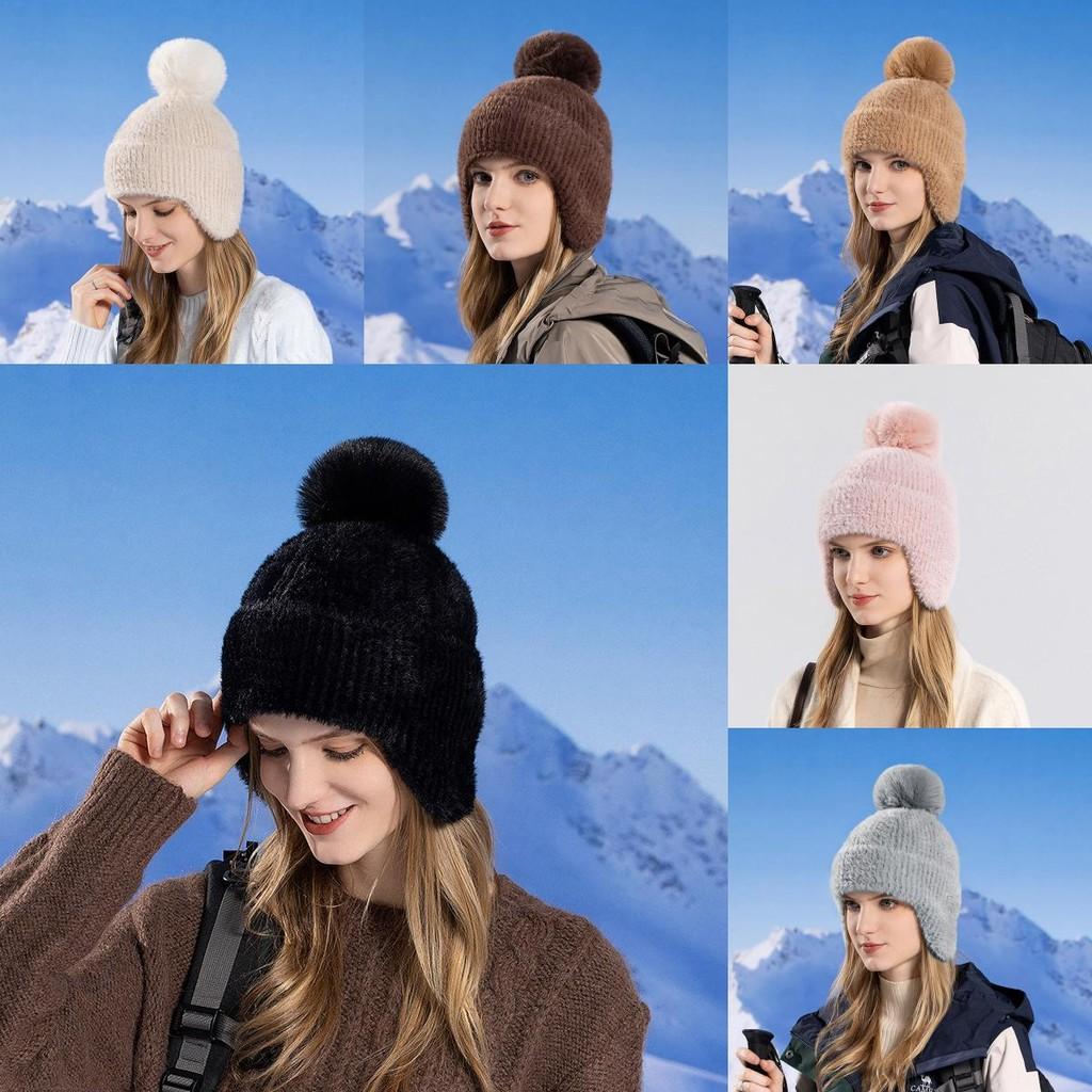 Winter Knit Cap With Earmuffs And Windproof Design For Men And Women Travel Gear