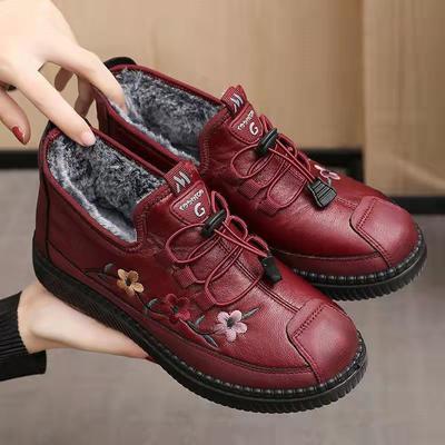 2024 Neues Winterdesign Warme Stiefel Komfort Lässig Fellig Warmhalten Fell Leder Sneakers Für Damen Winter Plüsch Stiefeletten